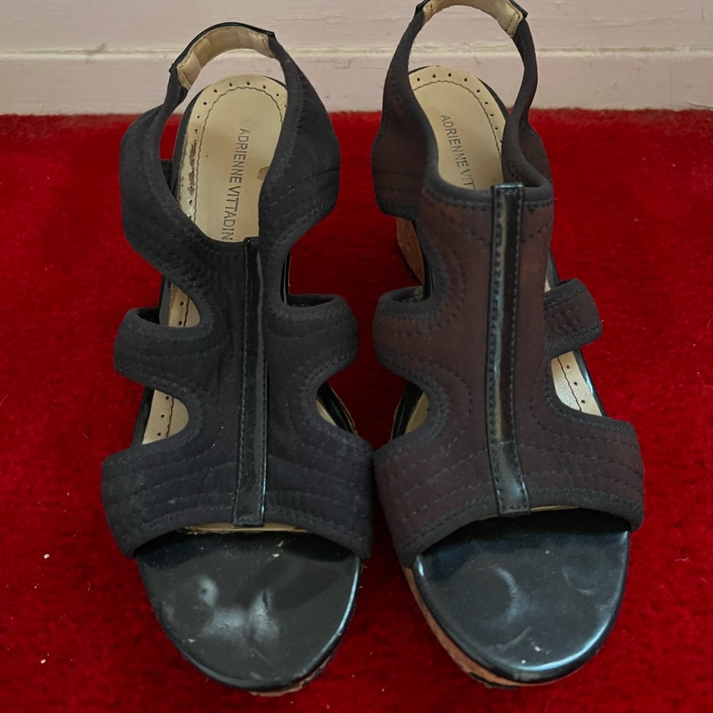 Navy Blue and cork wedges